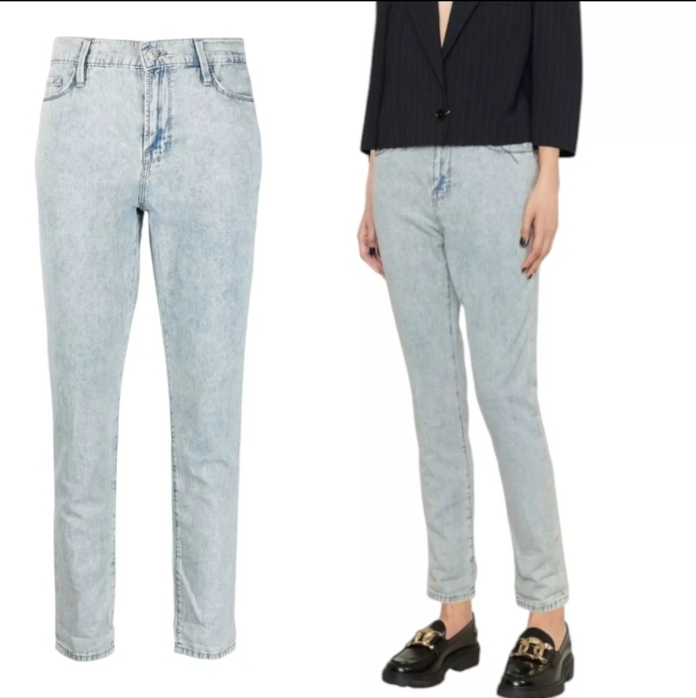 Frame Le Garcon Distressed-Effect Denim Jeans Womens 28 Waist 32" Linen Blend